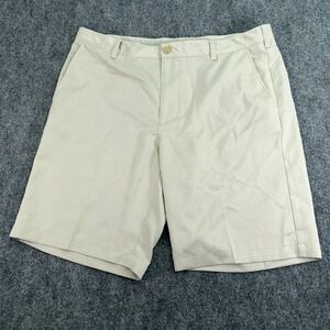 IZOD‎ Golf Shorts Mens 38 (Fits 40W) Beige Plaid Chino Performance Stretch